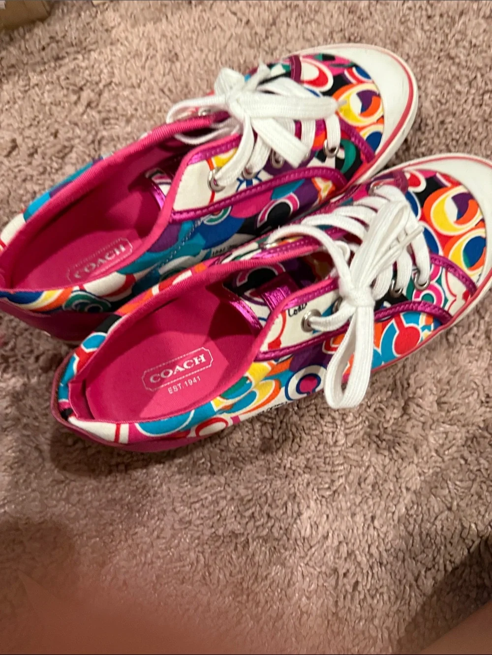 Coach Barrett Colorful Multicolor Graphic Pattern Sneakers